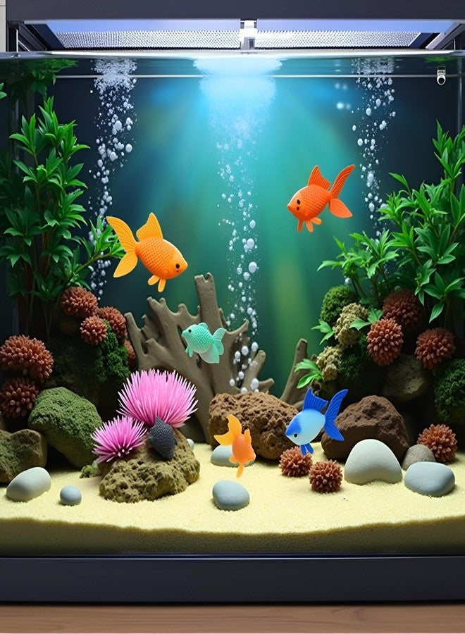 Dwuww 5 Pcs Lifelike Reusable Plastic Artificial Moving Floating Fishes Ornament Decorations for Aquarium Fish Tank Pet Supplies - Image 2